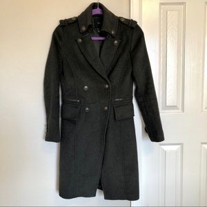 Military style army green long coat | Forever 21